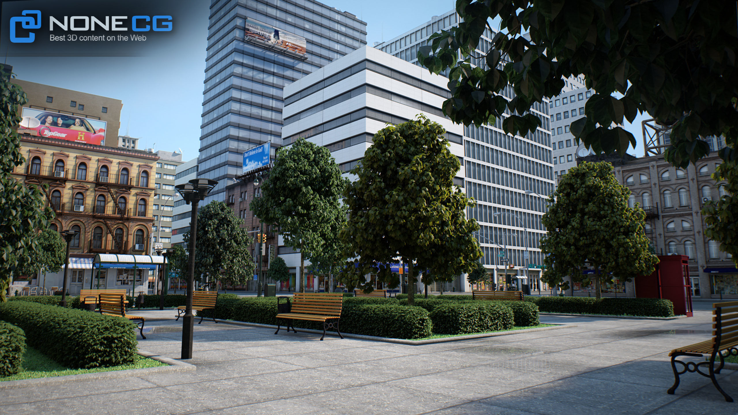 NYC - 4 Blocks - 31 Buildings V2 Low-poly 3D model_17