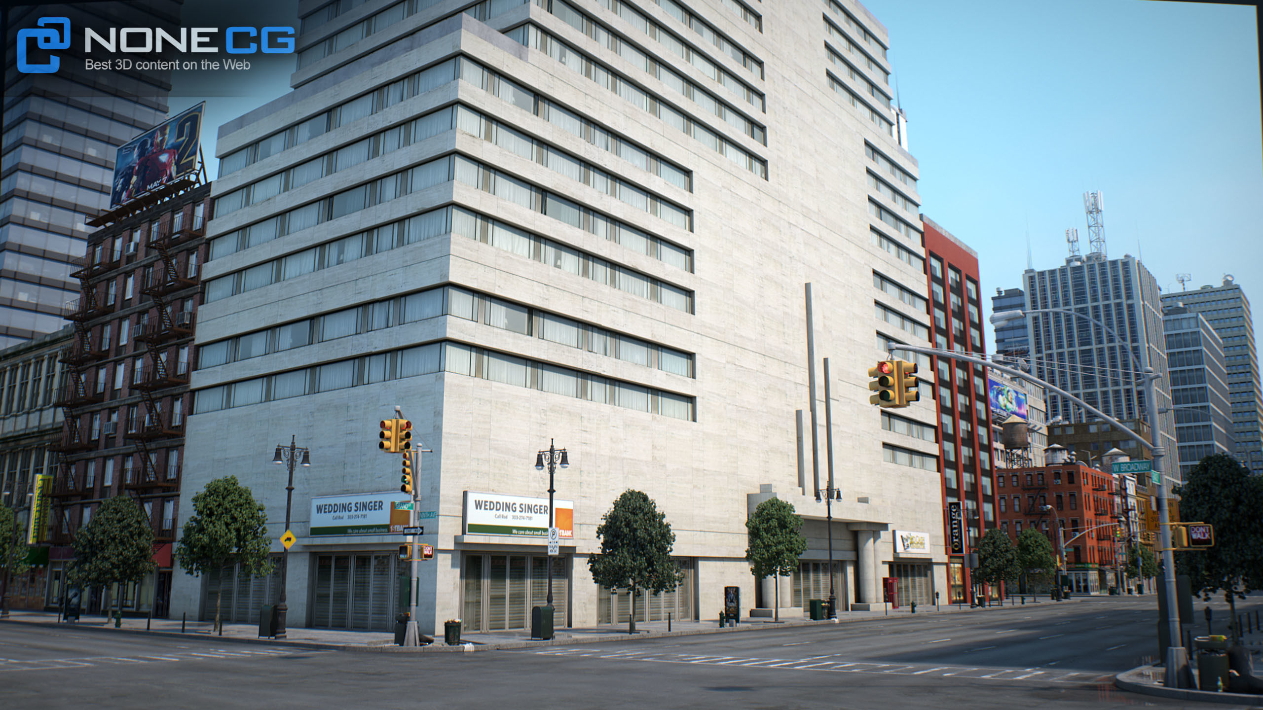 NYC - 4 Blocks - 31 Buildings V2 Low-poly 3D model_24