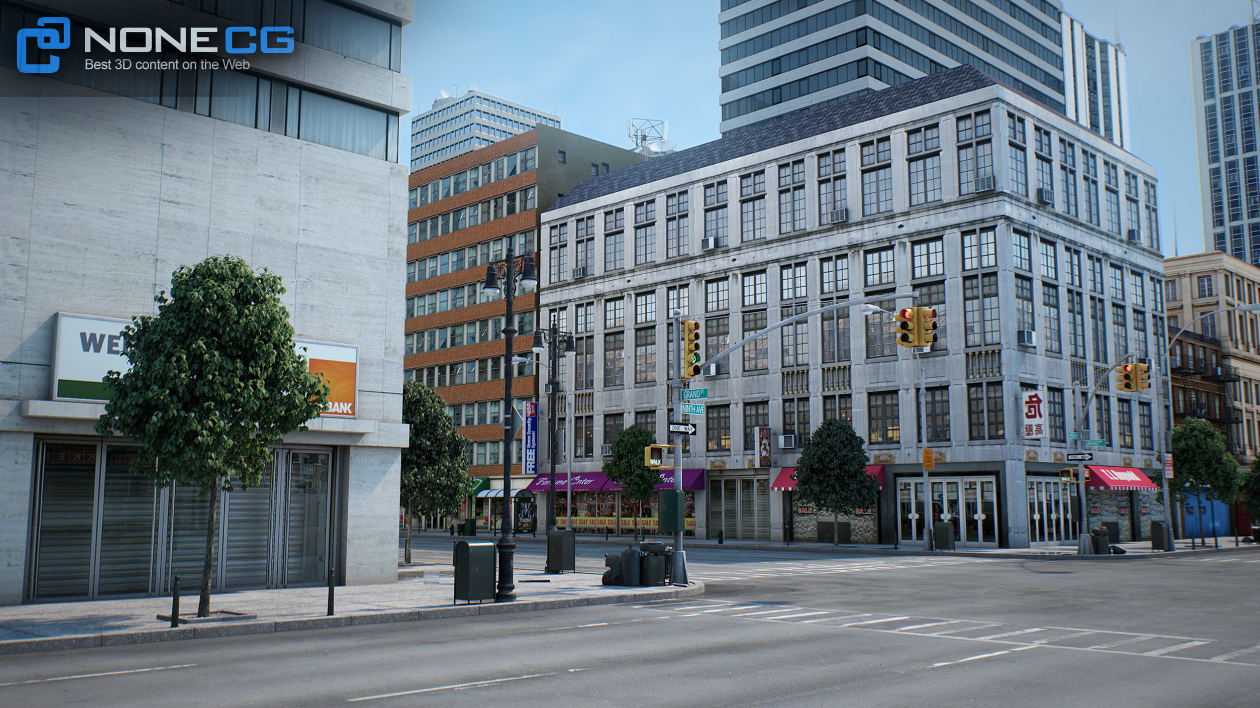 NYC - 4 Blocks - 31 Buildings V2 Low-poly 3D model_27