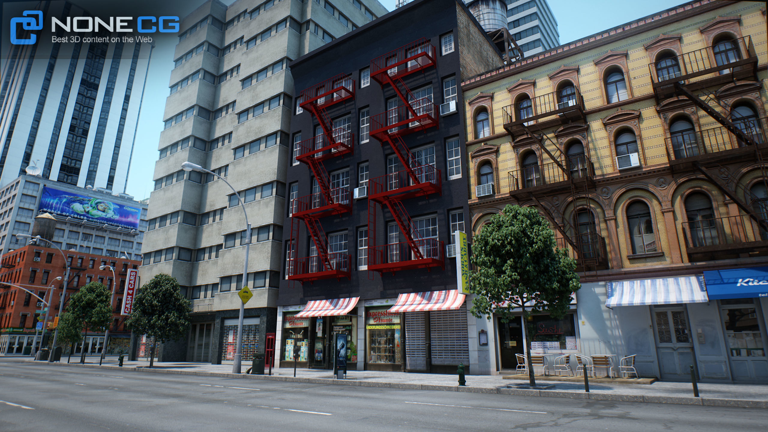 NYC - 4 Blocks - 31 Buildings V2 Low-poly 3D model_20