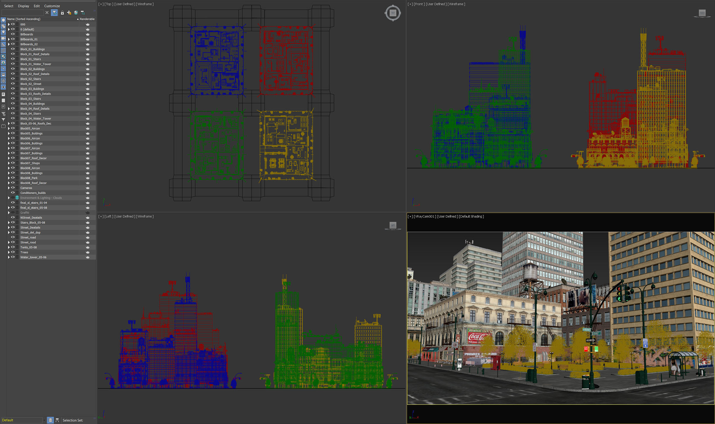NYC - 4 Blocks - 31 Buildings V2 Low-poly 3D model_11