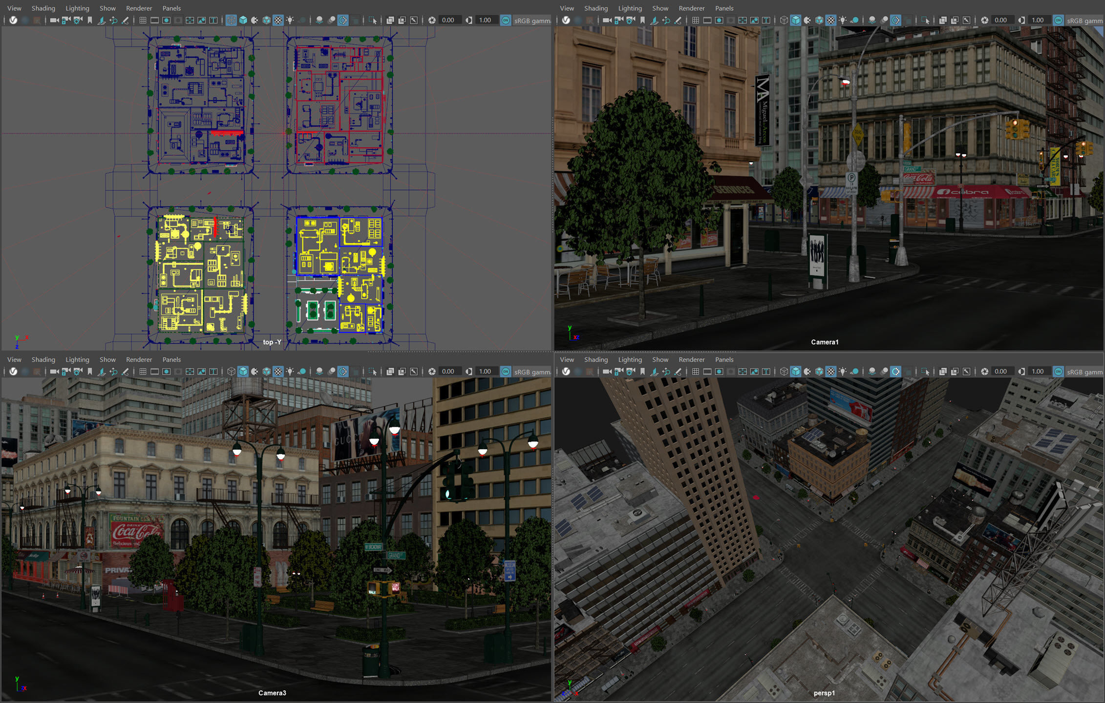 NYC - 4 Blocks - 31 Buildings V2 Low-poly 3D model_13