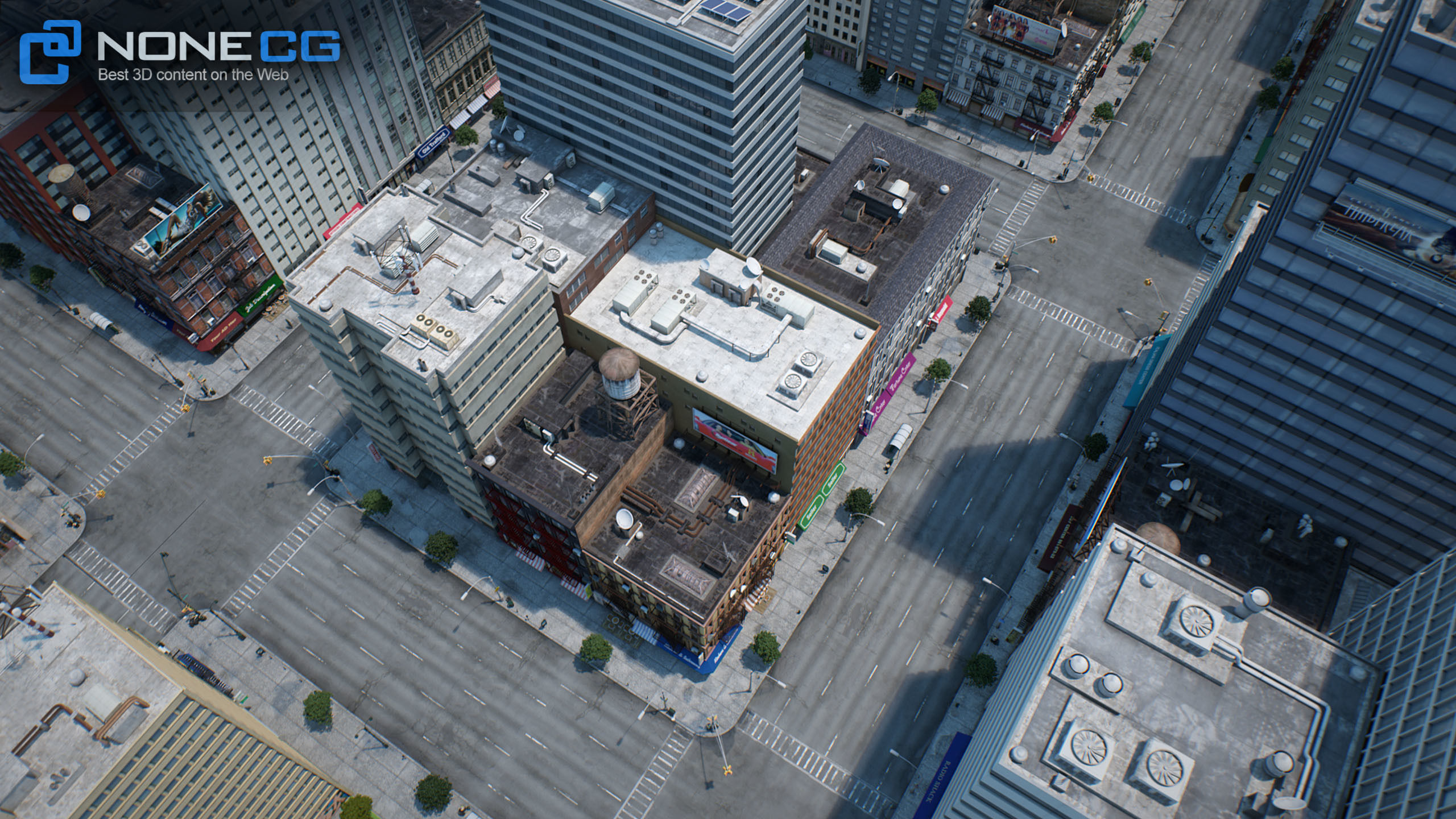 NYC - 4 Blocks - 31 Buildings V2 Low-poly 3D model_37