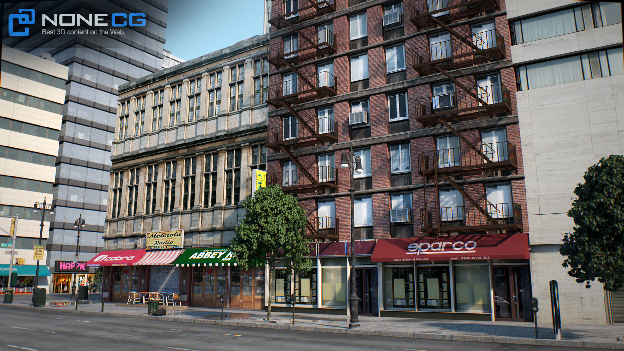 NYC - 4 Blocks - 31 Buildings V2 Low-poly 3D model_26