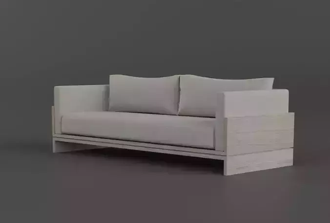 Sofa with wooden base 3D Model