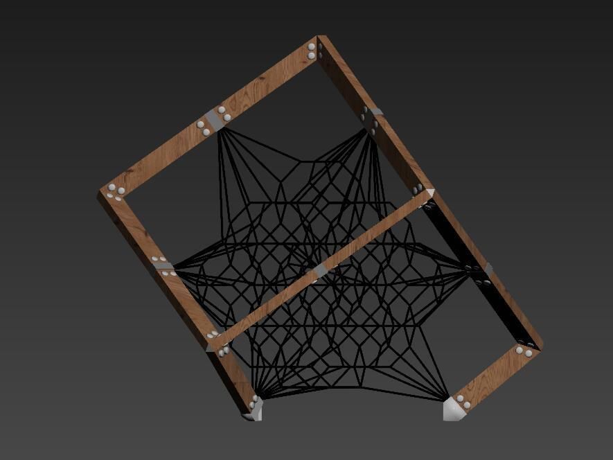 Fashion Cubic shape honeycomb climbing net playground equipment 3D model_6