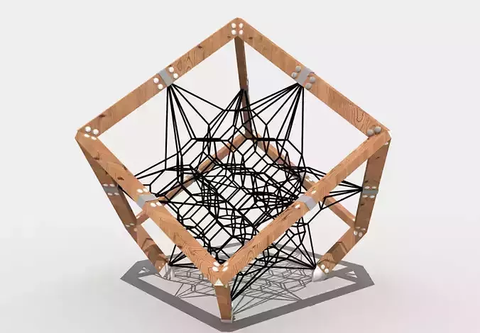 Fashion Cubic shape honeycomb climbing net playground equipment