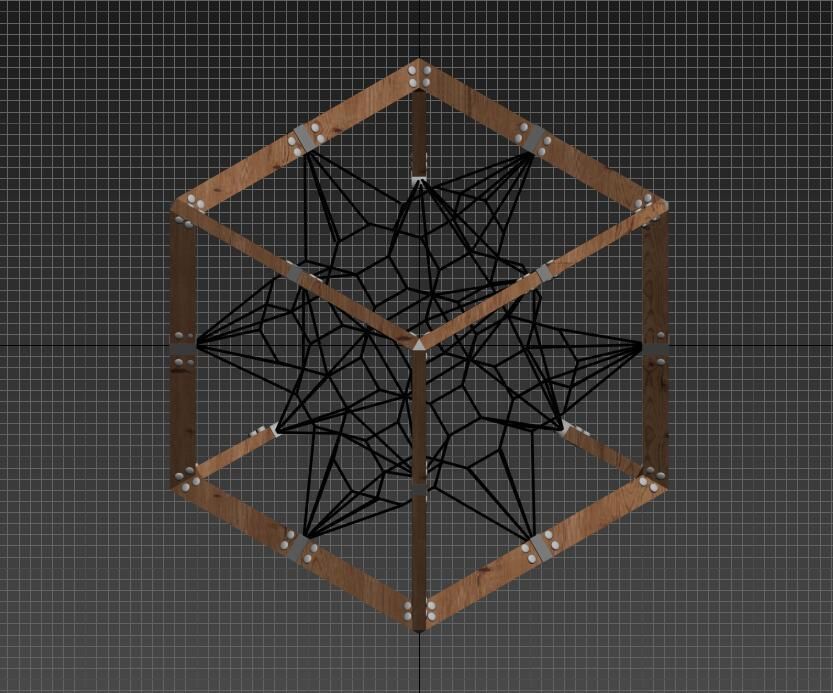 Fashion Cubic shape honeycomb climbing net playground equipment 3D model_4