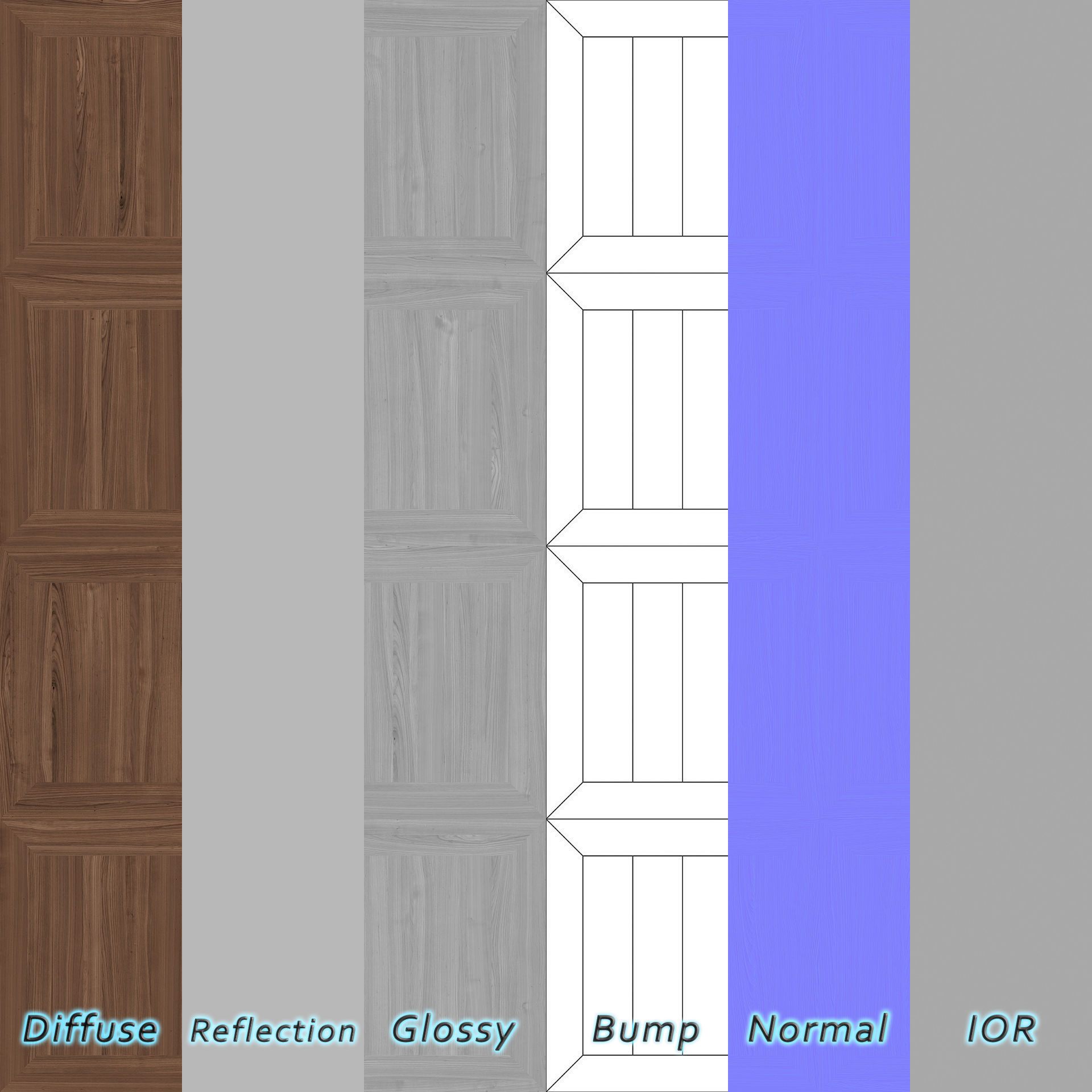 Parquet - Laminate - Wooden floor 4 in 1 3D model_5