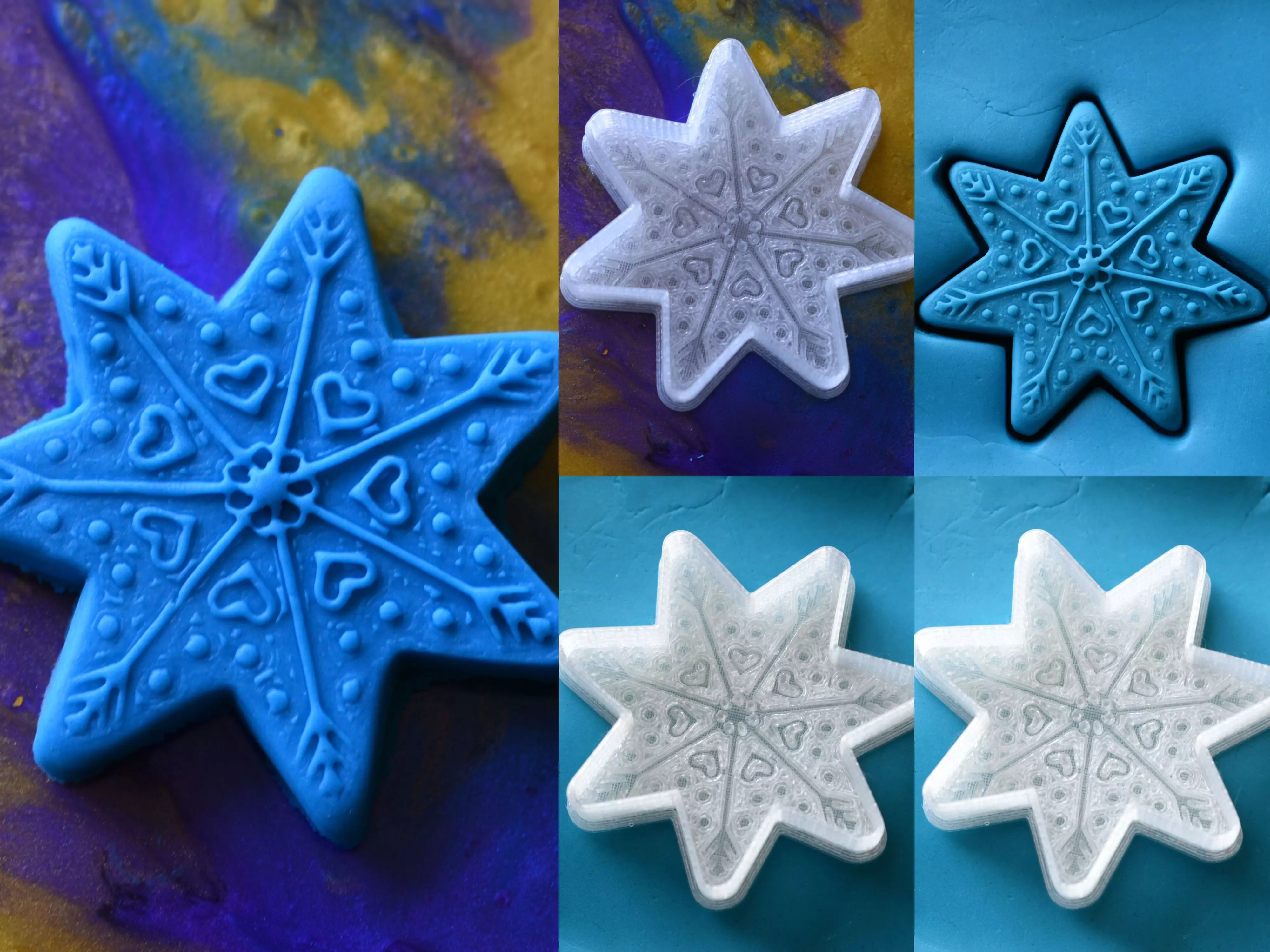 Cookie Cutter - Star with arrows and  hearts  3D print model_0