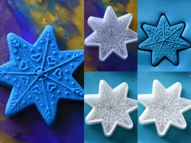 Cookie Cutter - Star with arrows and  hearts  3D print model