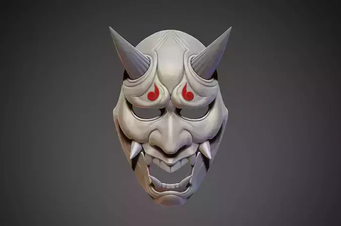 Japanese demon mask 3D print model