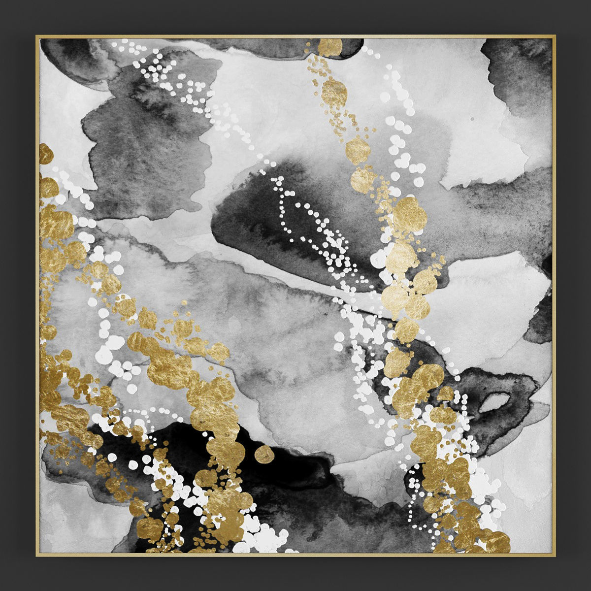 Pictures281 abstract painting gold Low-poly 3D model_1