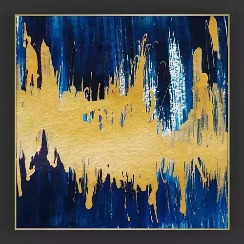Pictures281 abstract painting gold Low-poly 3D model