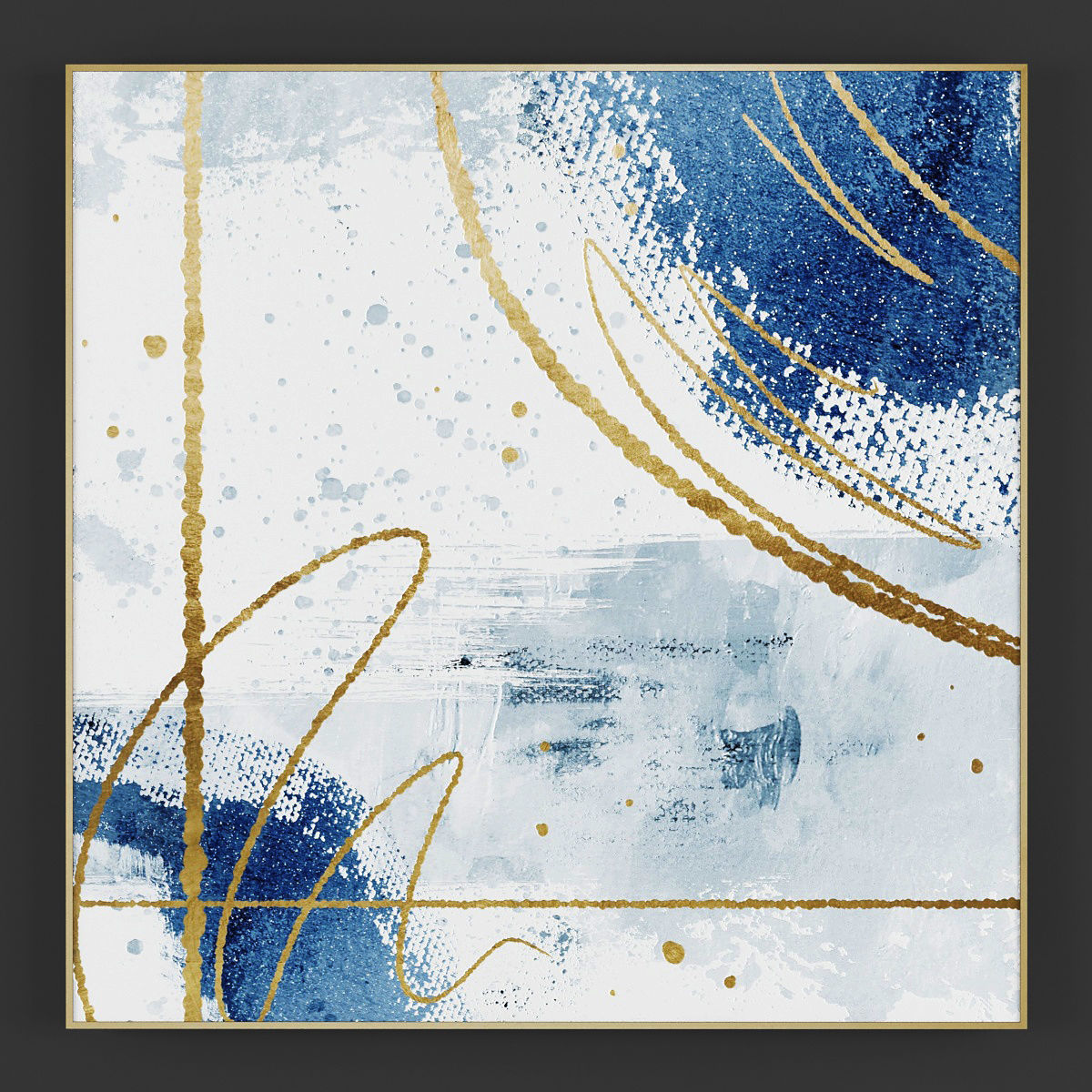 Pictures281 abstract painting gold Low-poly 3D model_2