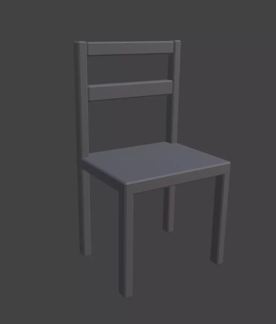 Wooden School Chair Free low-poly 3D model_0
