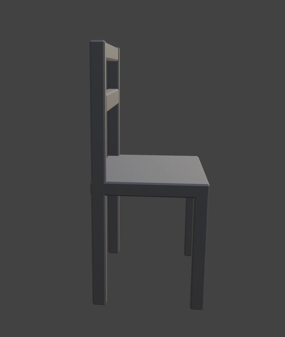 Wooden School Chair Free low-poly 3D model_1