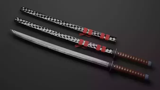 Samurai Katana - High Poly 3D model