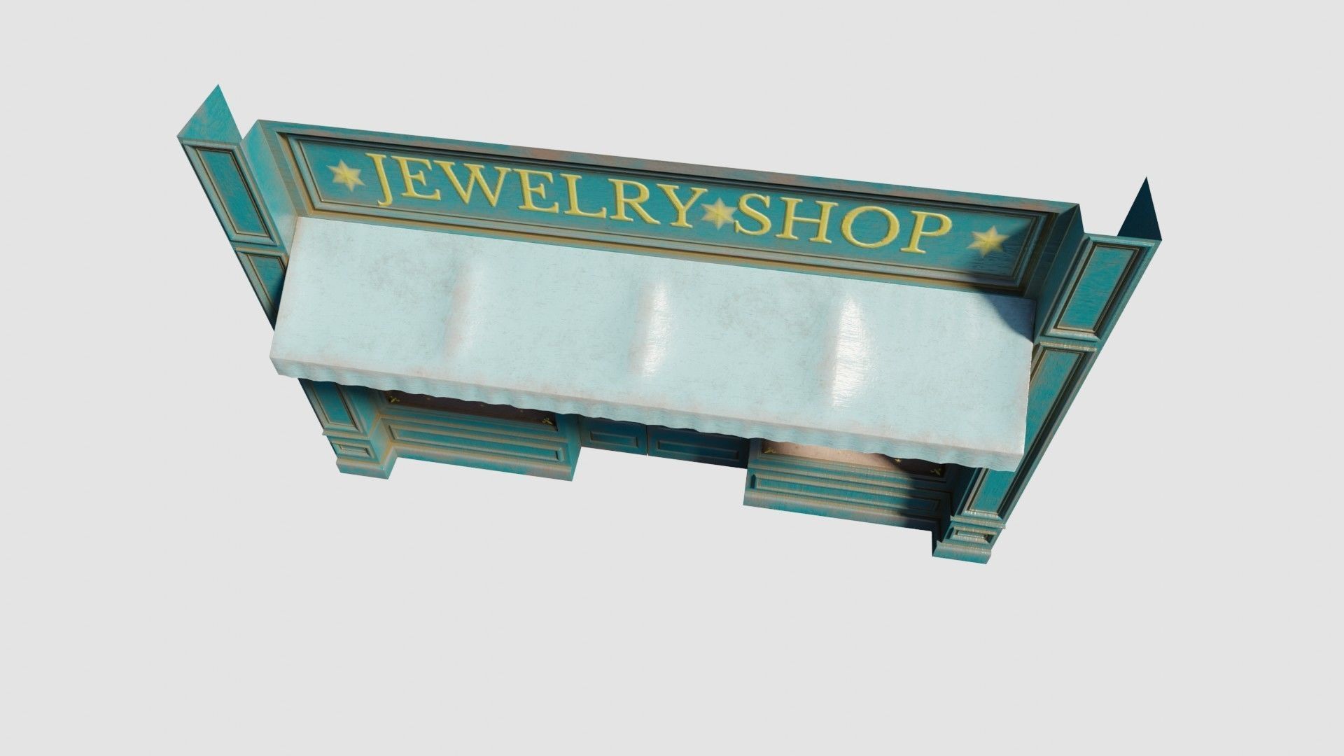 city shop front with 4k pbr textures Low-poly 3D model_7