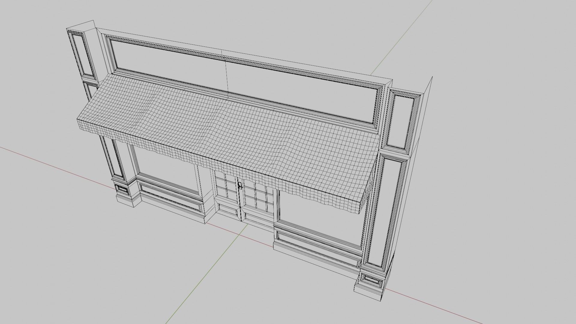 city shop front with 4k pbr textures Low-poly 3D model_10