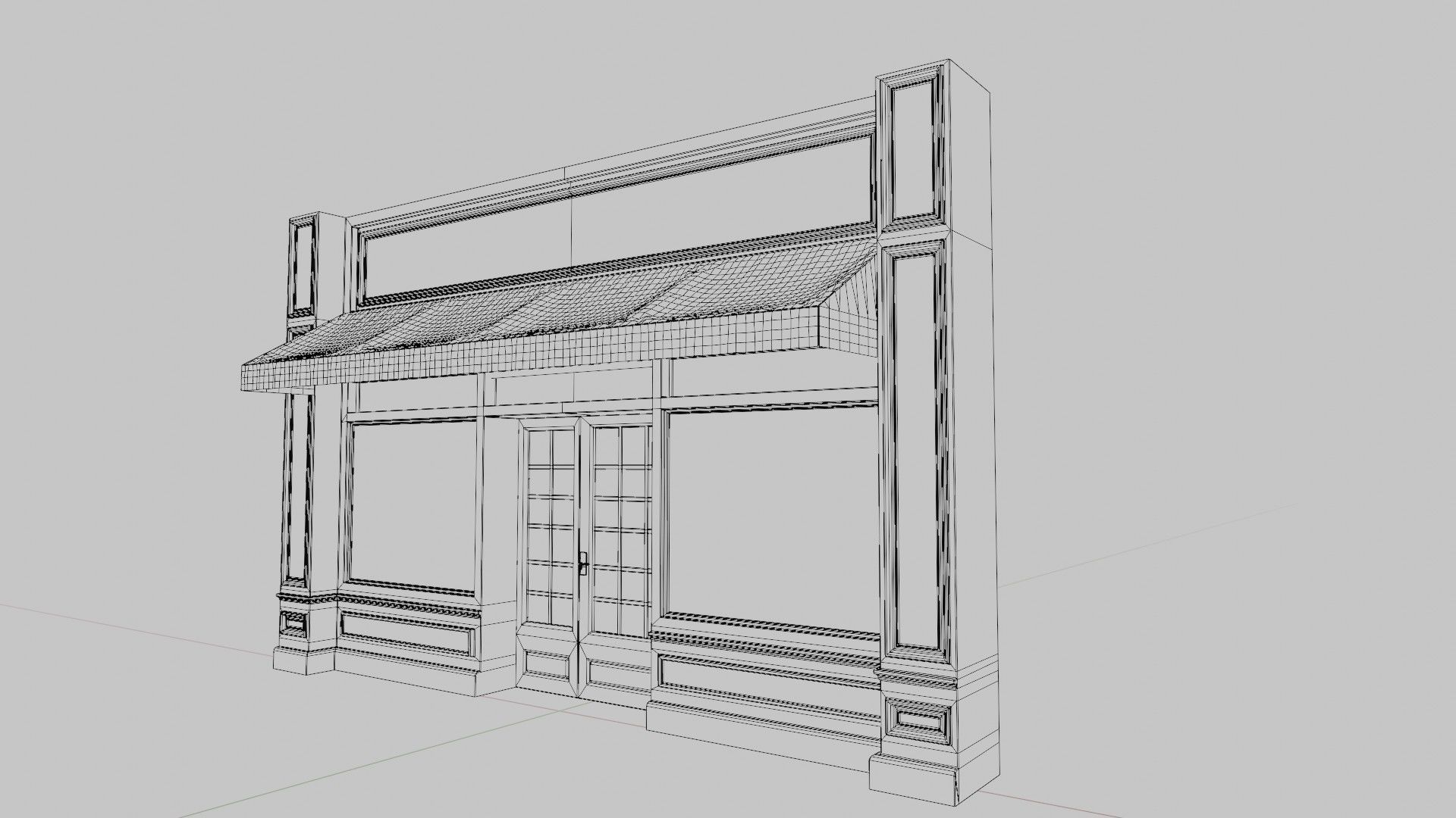 city shop front with 4k pbr textures Low-poly 3D model_9