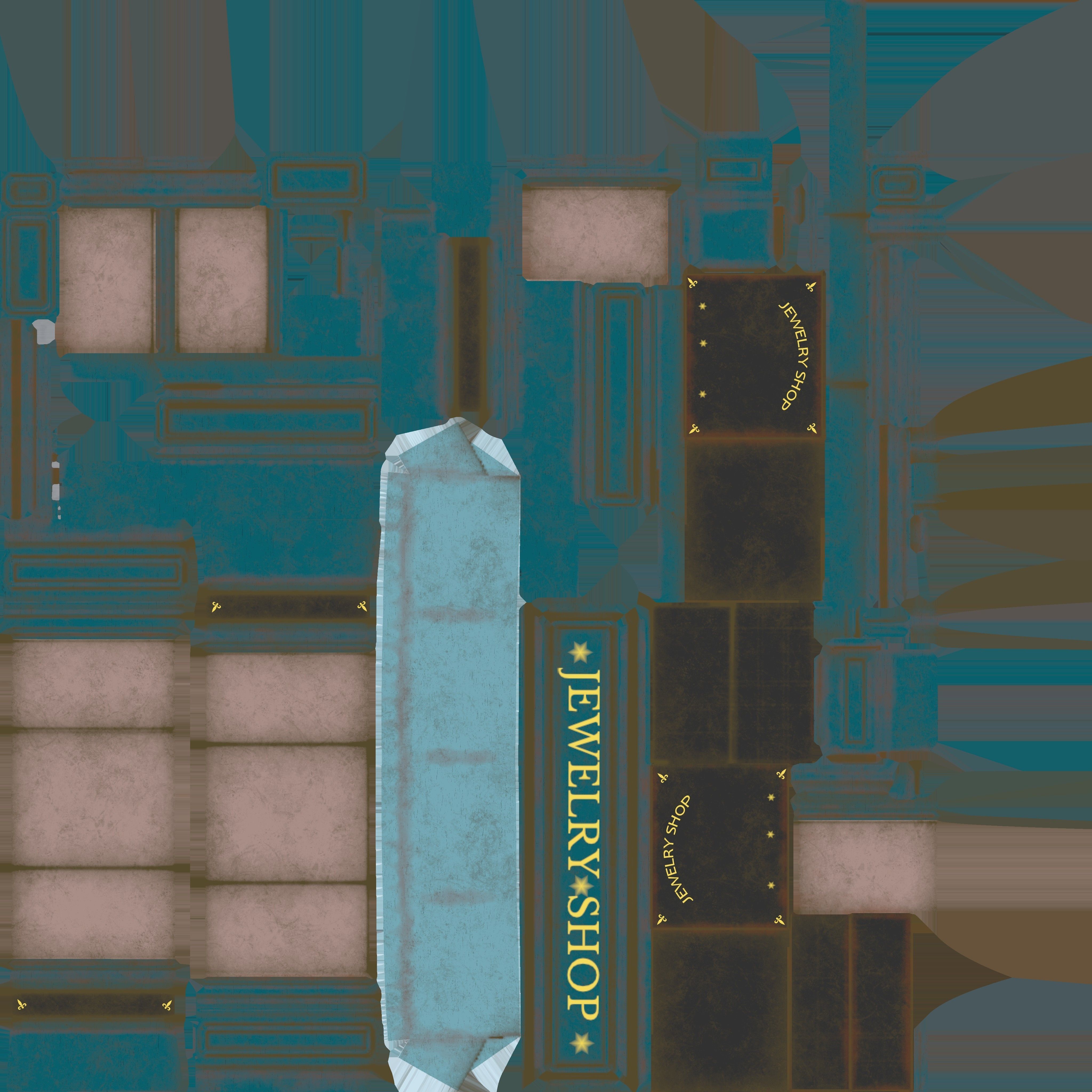 city shop front with 4k pbr textures Low-poly 3D model_8