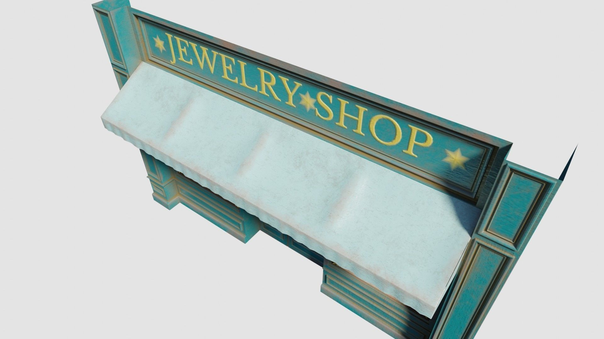 city shop front with 4k pbr textures Low-poly 3D model_4
