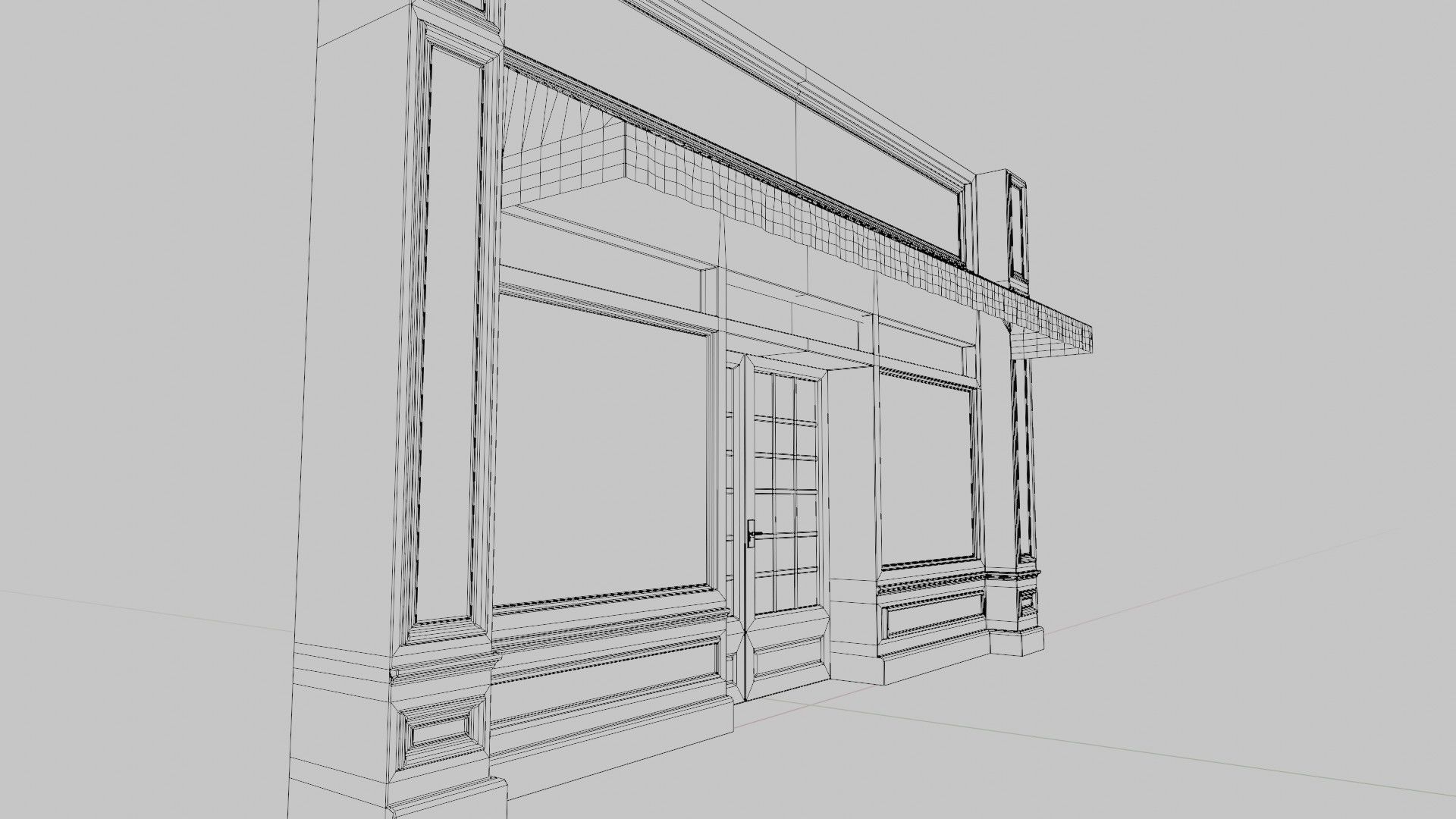 city shop front with 4k pbr textures Low-poly 3D model_12