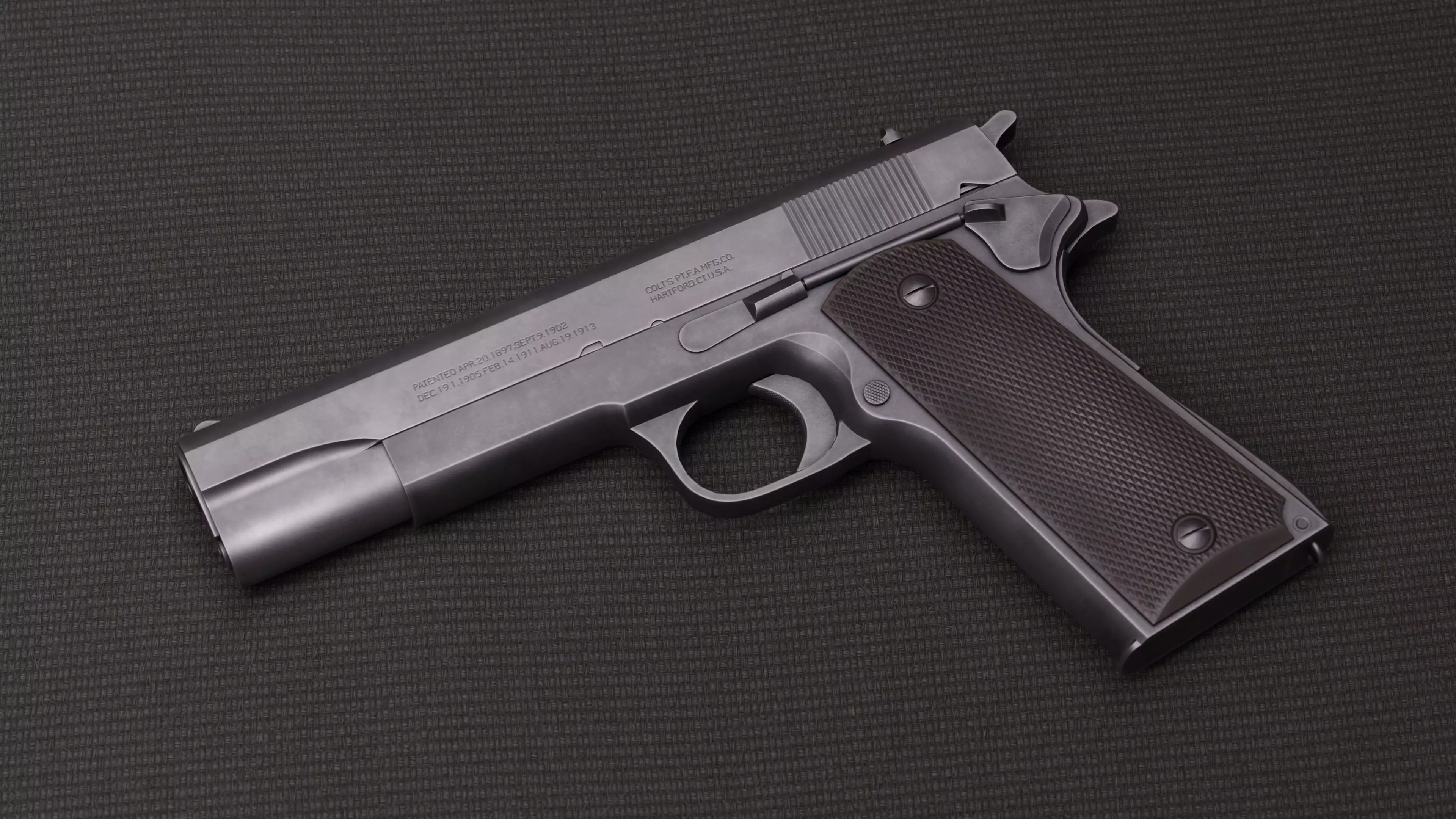 Colt 1911 Low-poly 3D model_0