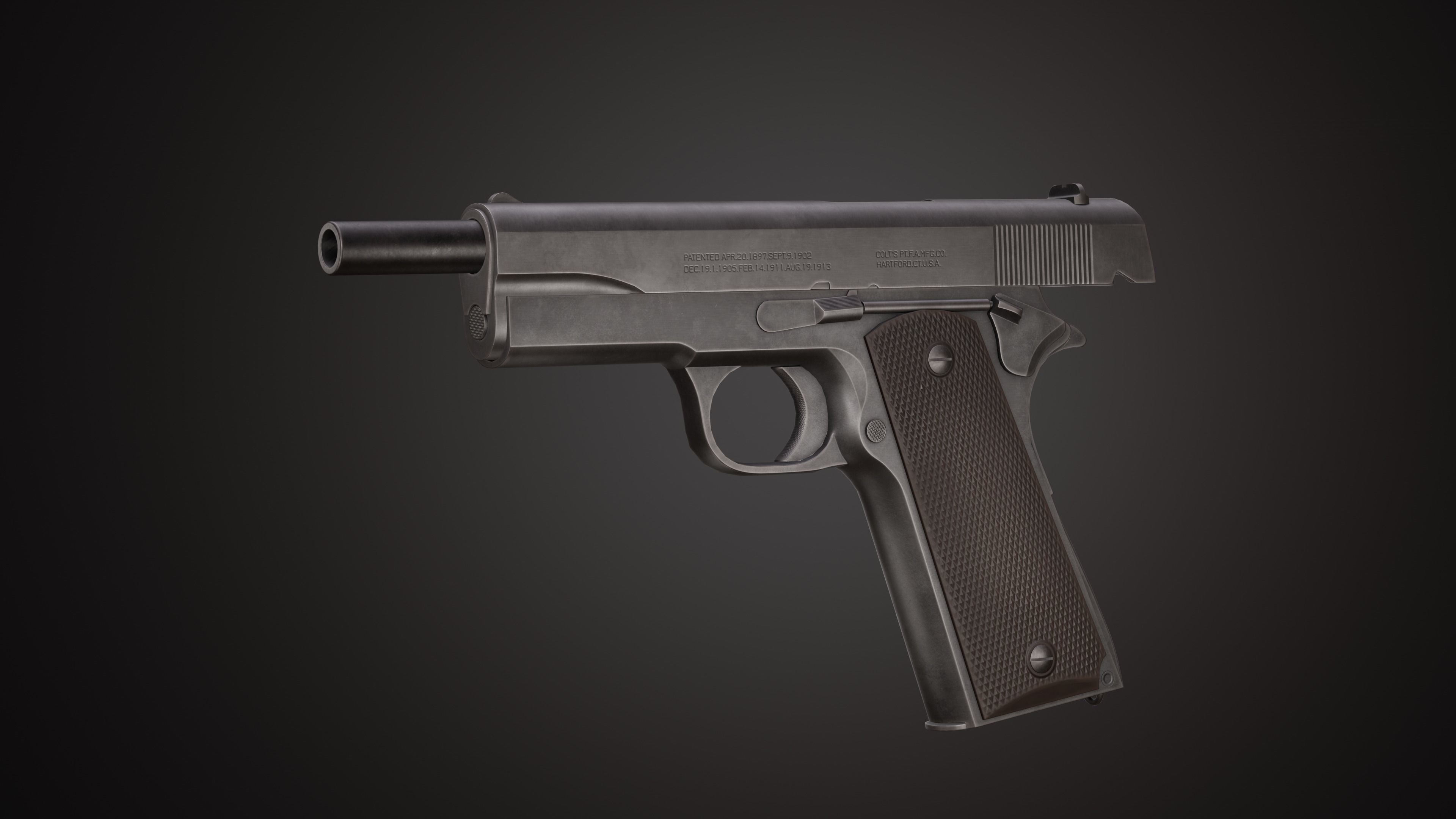 Colt 1911 Low-poly 3D model_5