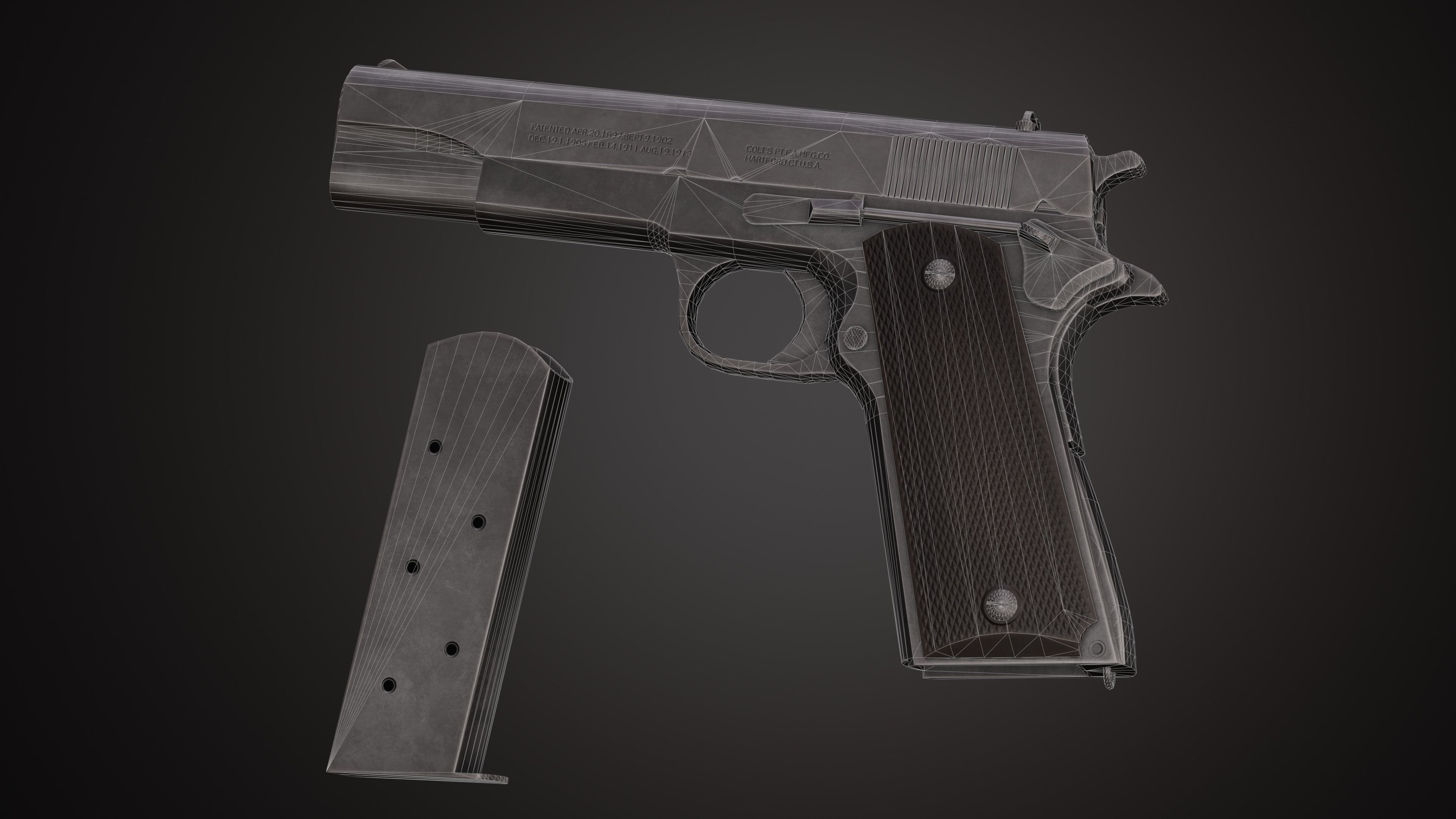Colt 1911 Low-poly 3D model_16