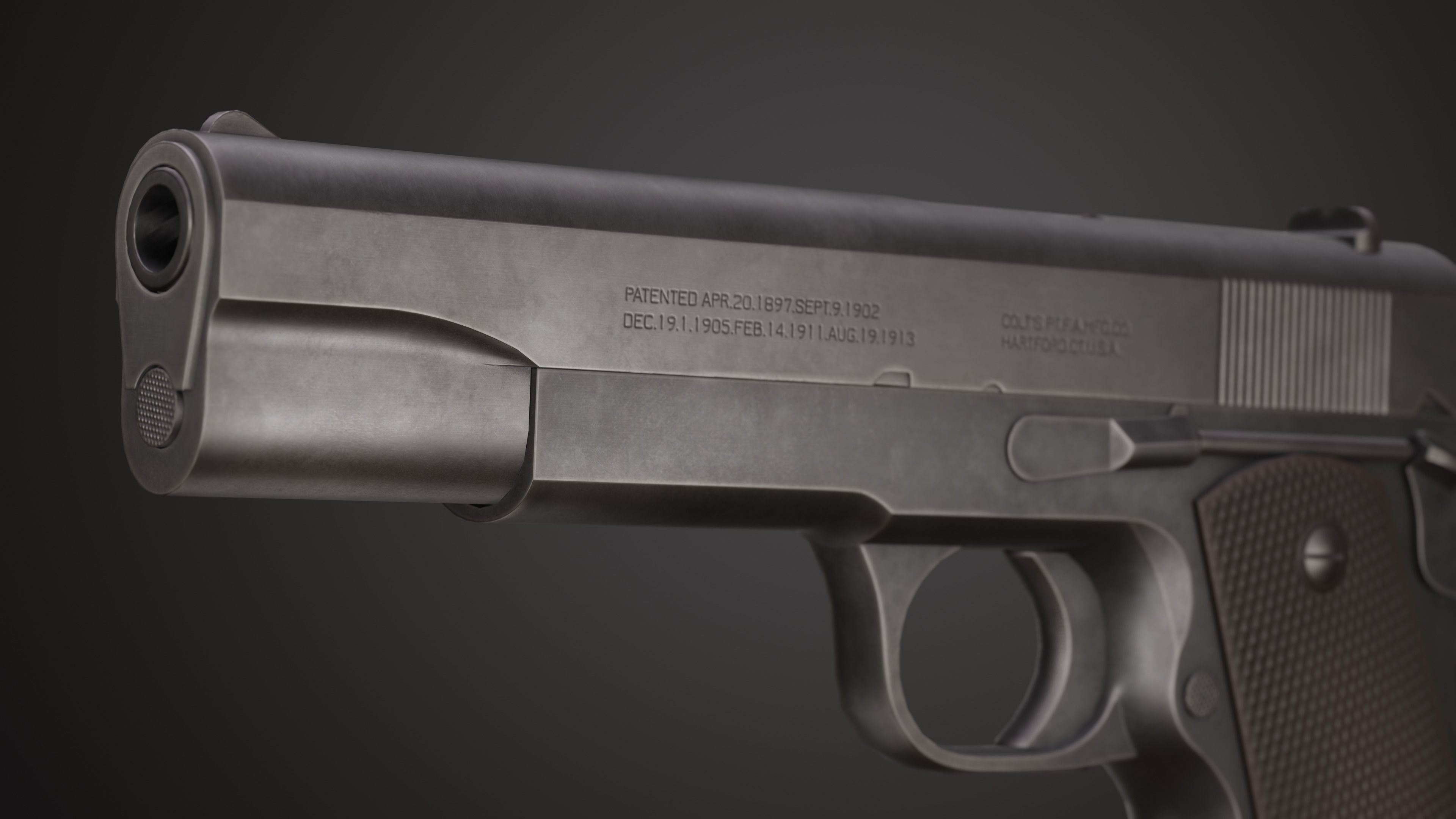 Colt 1911 Low-poly 3D model_8