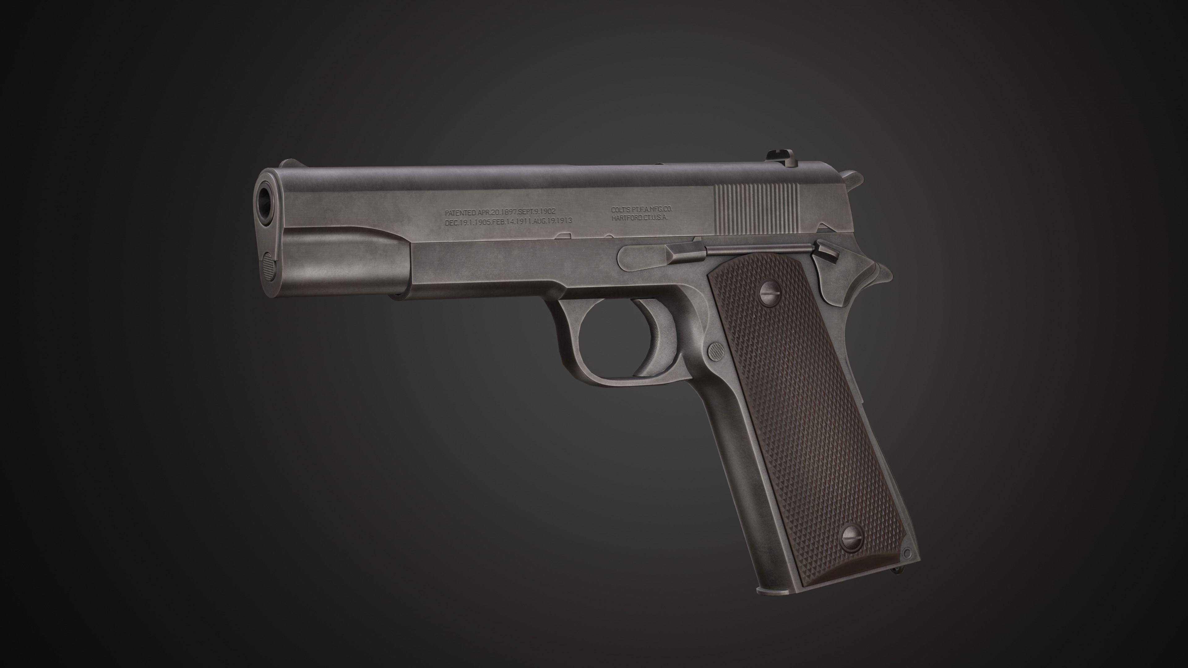 Colt 1911 Low-poly 3D model_1