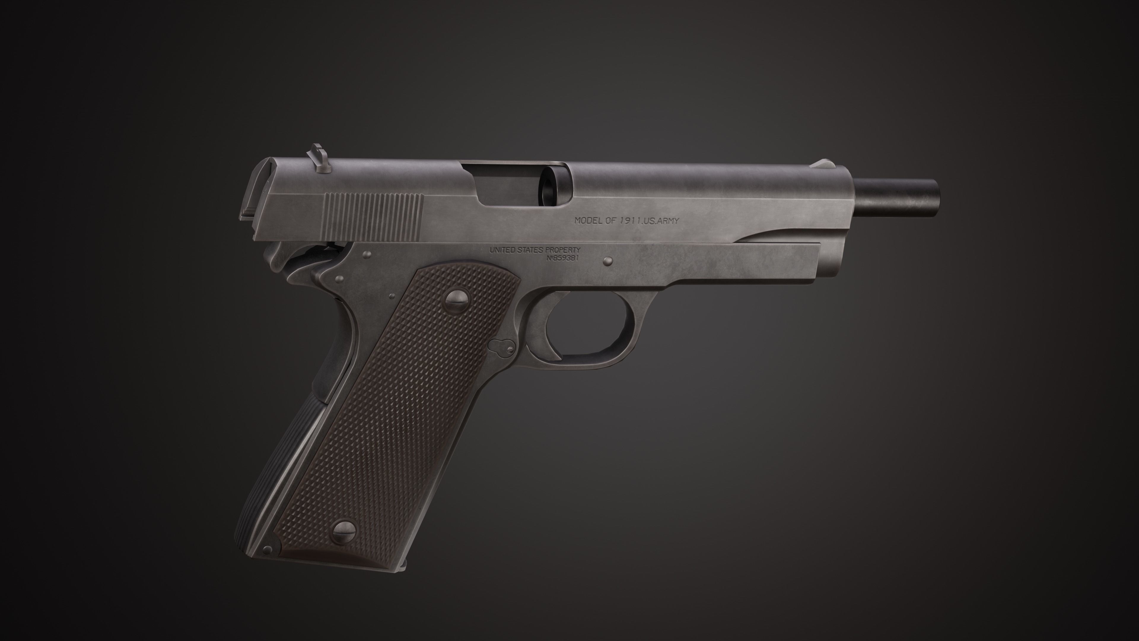 Colt 1911 Low-poly 3D model_6