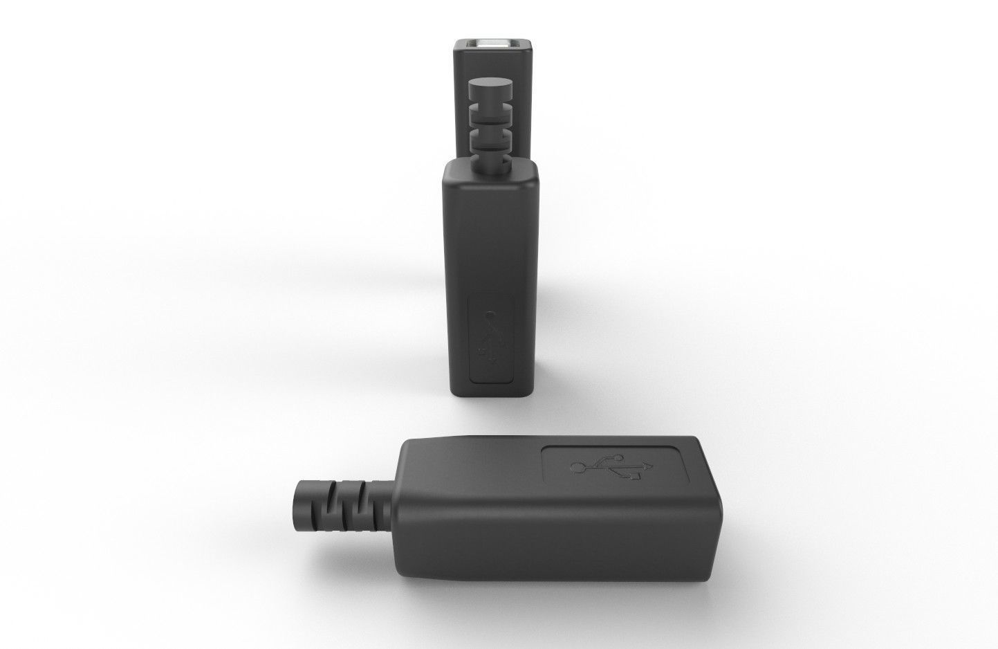 USB M10 Type B 20 Female Low-poly 3D model_28