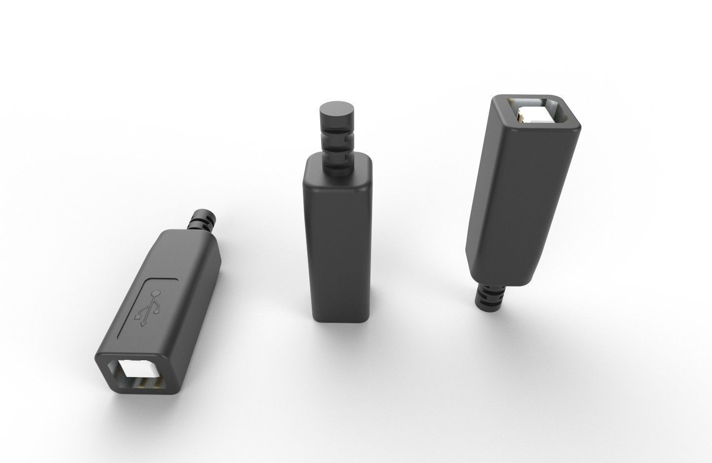 USB M10 Type B 20 Female Low-poly 3D model_32