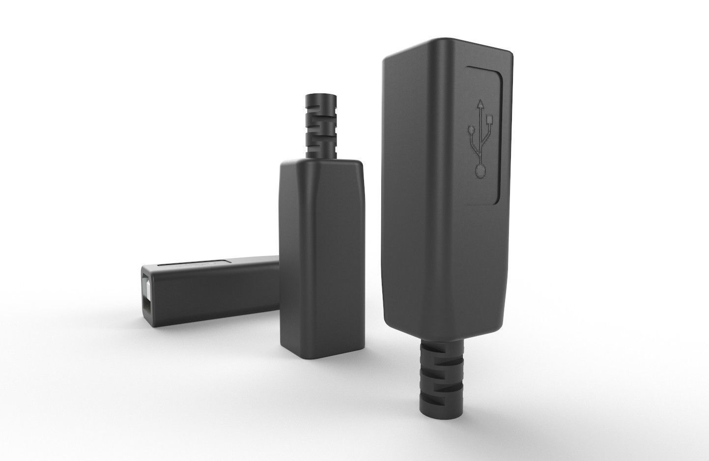 USB M10 Type B 20 Female Low-poly 3D model_23