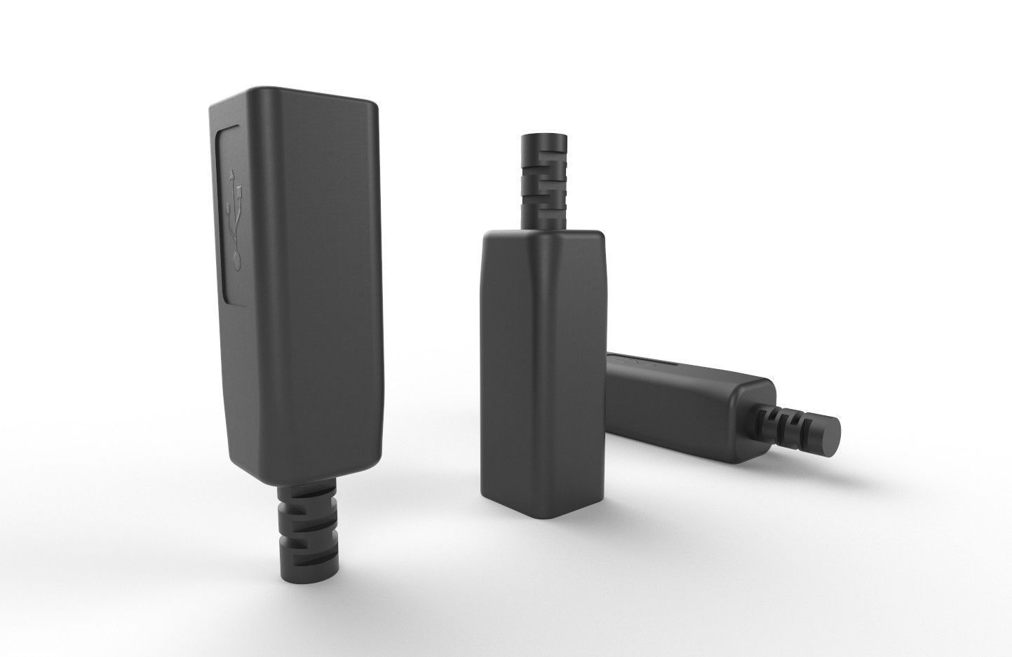 USB M10 Type B 20 Female Low-poly 3D model_8