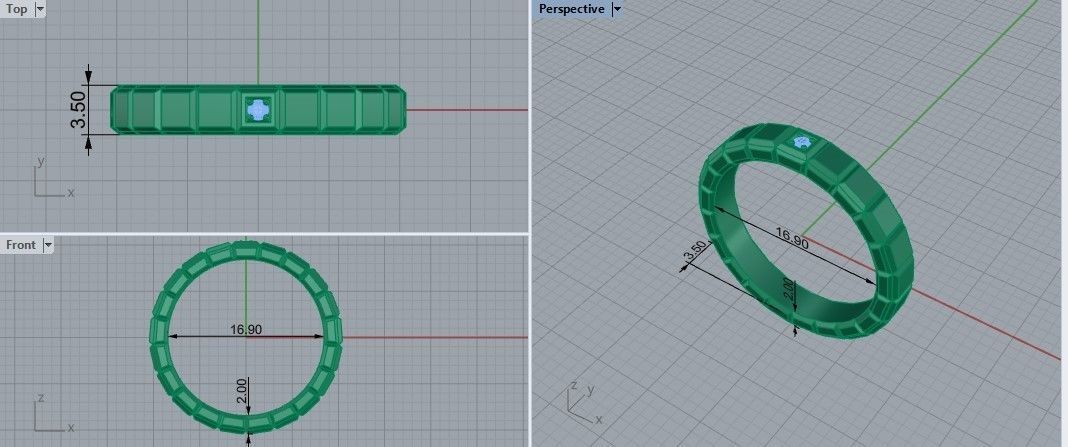 Chopard Ice Cube Ring 3d Model 3D print model_2