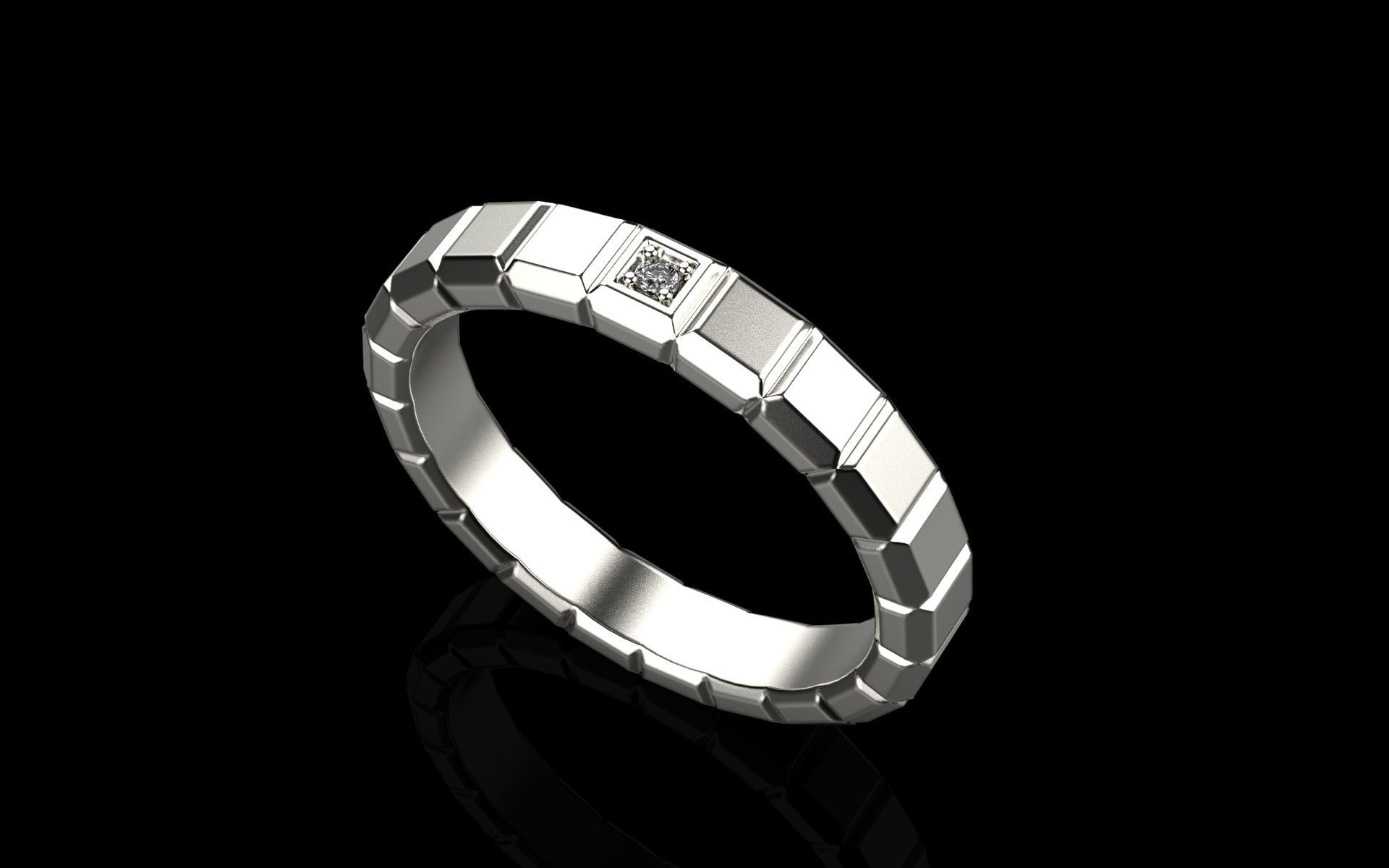 Chopard Ice Cube Ring 3d Model 3D print model_1