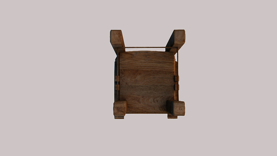 chair wooden 3D model_4