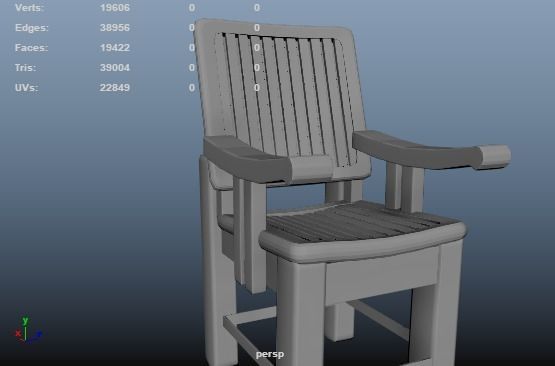 chair wooden 3D model_5