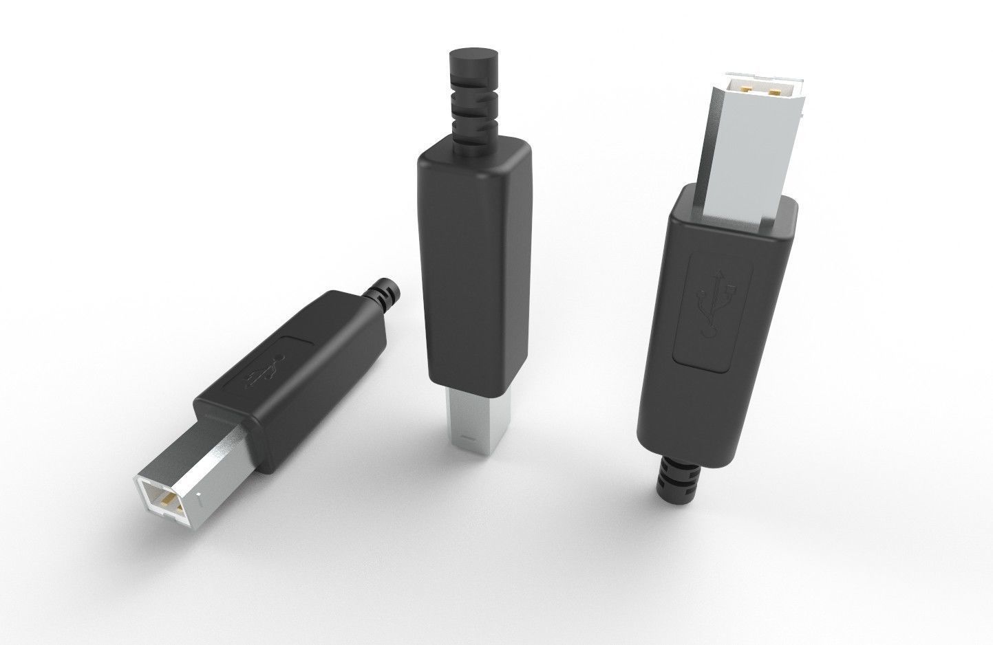 USB M11 Type B 20 Male Low-poly 3D model_24