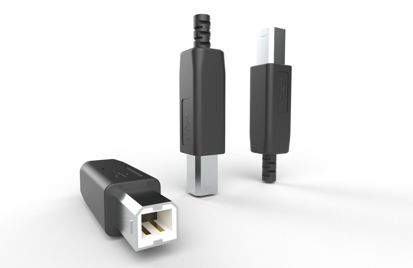 USB M11 Type B 20 Male Low-poly 3D model_4