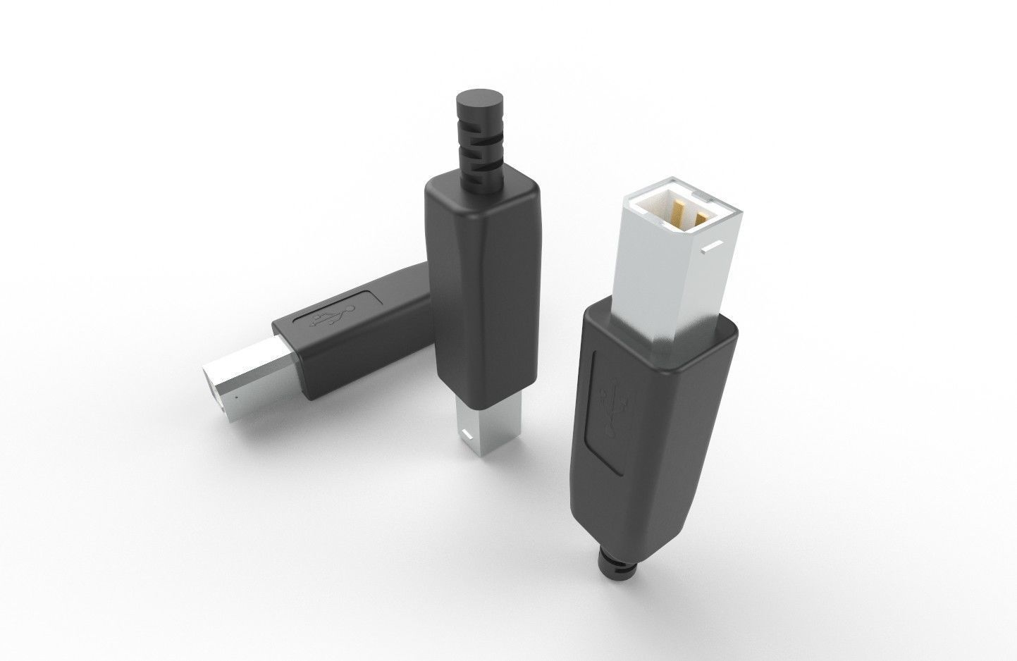 USB M11 Type B 20 Male Low-poly 3D model_26