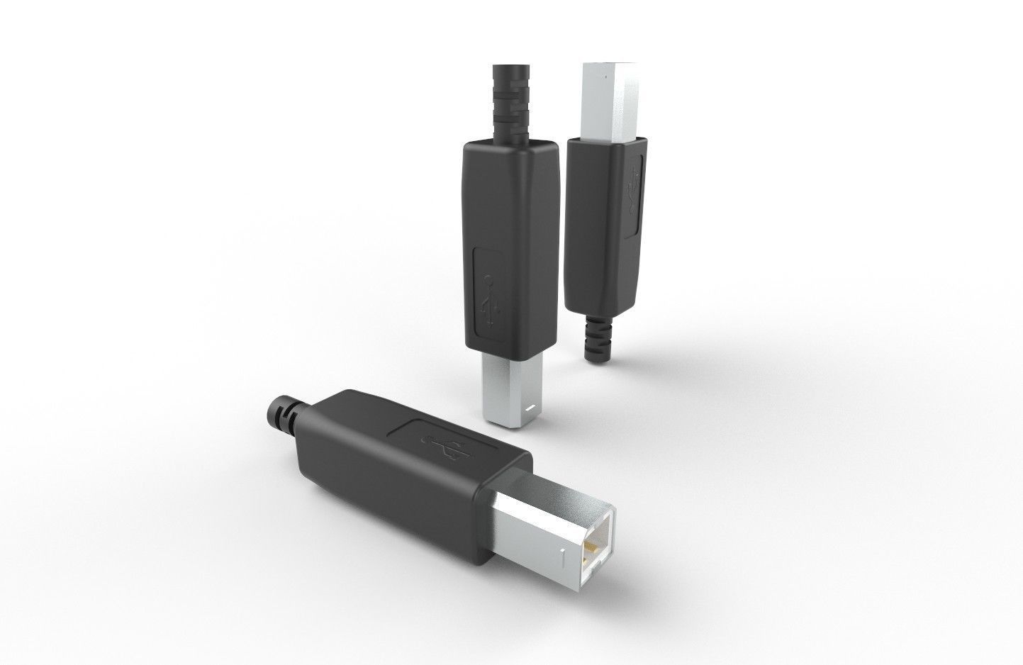 USB M11 Type B 20 Male Low-poly 3D model_15