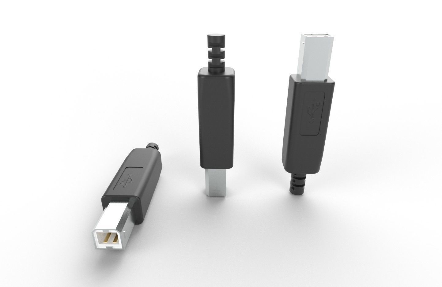 USB M11 Type B 20 Male Low-poly 3D model_23