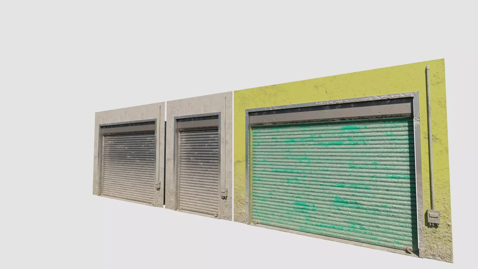 rolling shutter door shop front 4k pbr textures Low-poly 3D model