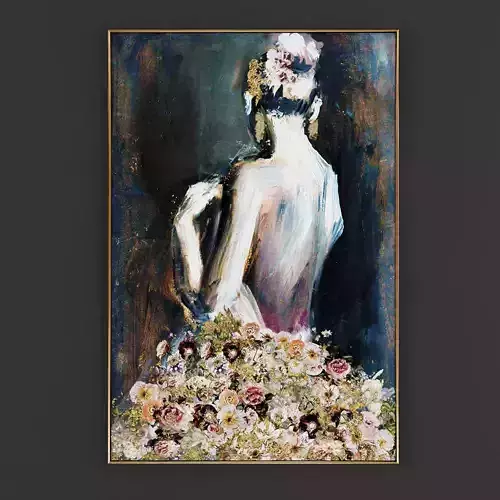 Pictures284 painting of woman with flowers