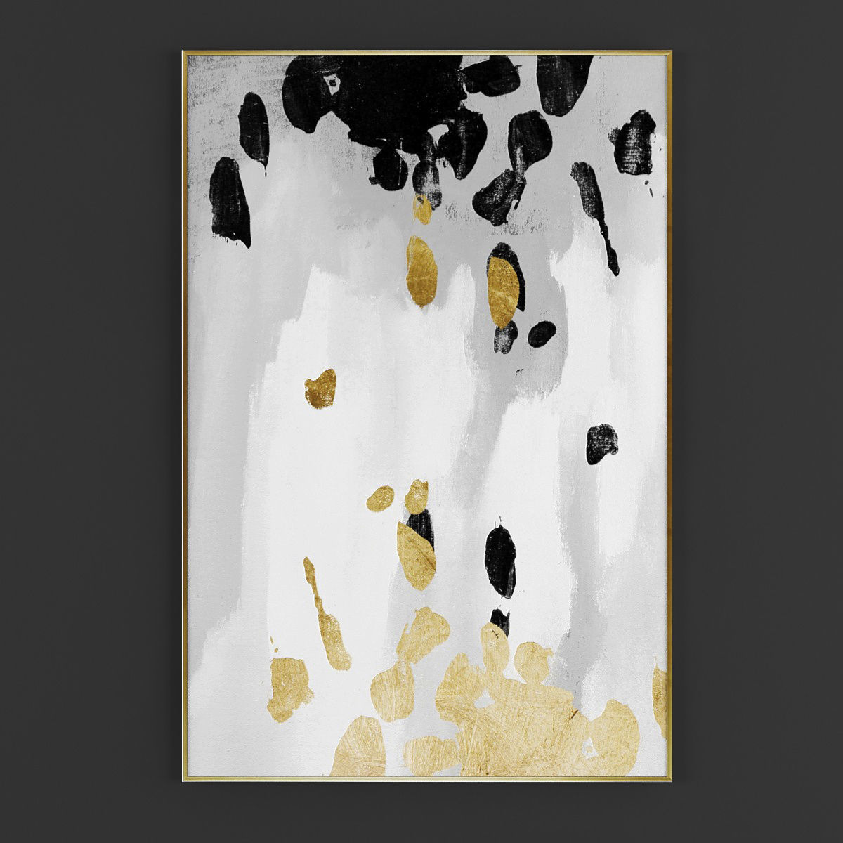 Pictures286 gold abstract painting Low-poly 3D model_2